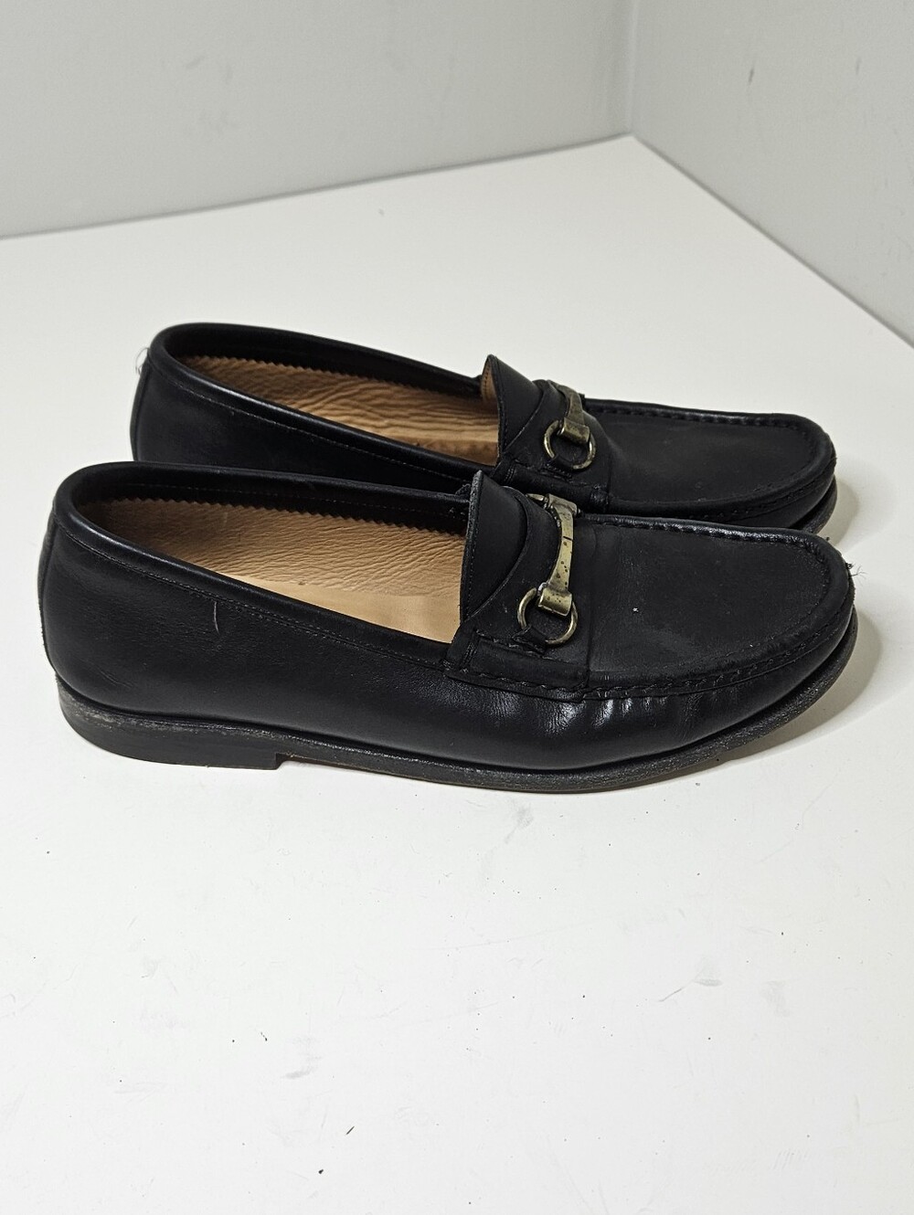 Velasca Verserat Horsebit Loafers Leather Shoes Black Men's 8.5 Made In Italy - Picture 2 of 9